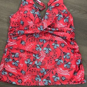 Floral Red Swimsuit Top